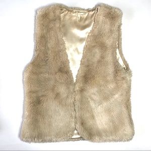 BCBGeneration Cream Faux Fur Vest
